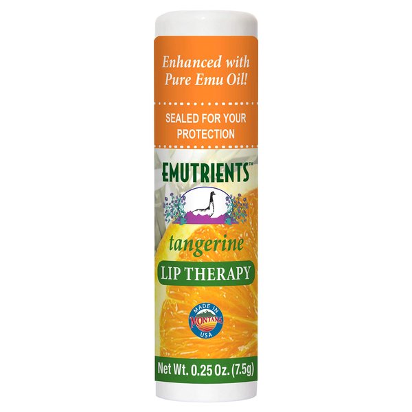 Montana Emu Ranch - Lip Therapy Lip Balm - 0.25 Ounce - Tangerine Flavor - Made with Pure Emu Oil