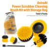 AstroAI Drill Brush Attachment Set 6 Piece Power Scrubber Cleaning Kit with Extend for Car Detailing, Bathroom Surfaces, Kitchen, Shower, Car Wheels, Seats, Tile, Floor, Grout All Purpose - Yellow