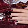 RARJSM Burgundy Cat Eye Gel Nail Polish Diamond Dark Black Red Cateye Velvet Glitter Gel Polish 15ml Single Bottle with Magnet Stick UV LED Curing Requires Soak Off for Home Salon Christmas Manicure