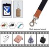 HONZUEN Long Neck Lanyard Leather Keychains with Metal Clasp, Sturdy Durable Women Men Id Badge Lanyard, Neck Lanyard Strap Ideal for Car Keys, Card Holder, Whistle, Keychain, Wallet