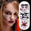 WRBAJIS Halloween Face Tattoos Stickers Glitter Spider Vampire Temporary Tattoo Eyes Face Gems Stickers for Women Girls Halloween Party Decorations Supplies 2Pcs