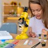 Science Kits for Kids Beginner Microscope with LED 100X 400X and 1200X-Include Sample Prepared Slides 12pc- Educational Toy Birthday Valentine's Day Gift Yellow