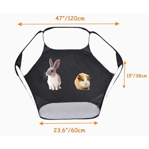 LAIRIES Small Animals Tent, Breathable Transparent Pet Playpen Pop Up Playpen Open Outdoor/Indoor Exercise Fence, Portable Yard Fence for Guinea Pig, Rabbit, Hamster, Chinchillas and Hedgehogs