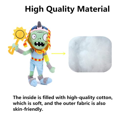 4 PCS PVZ Plant and Zombies Plush Zombies Sets 1 2 Stuffed Soft Toys Wizard Zombie, Sun Zombie, Red Boy Zombie, Sticker Zombie PVZ Figure Doll New