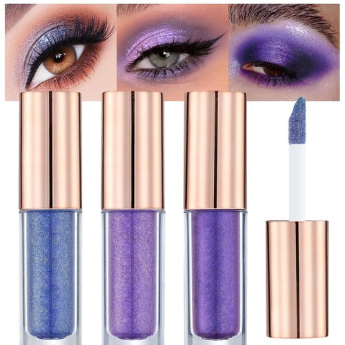 Liquid Sparkling Glitter Eye Shadow Sticks Set: Crystal Silver Golden Eyeshadow, Eyeliner, Eyelid, Liquid Highlight Shimmer Makeup for Eyes,Waterproof Quick-Drying,(Pearl 8# Diamond 5#6#)
