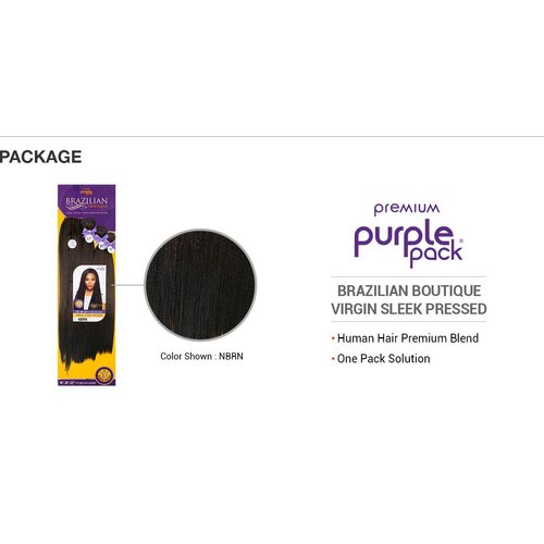 Outre Human Hair Blend Weave Premium Purple Pack Brazilian Boutique Virgin Volume Pessed 18", 20", 22"+Free Closure (NBLK)