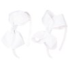 DEEKA 2 PCS 4" White Bow Headband Grosgrain Ribbon Hair Bows for Toddlers Hair Band Accessories for Little Girls Kids Set of 2 -White
