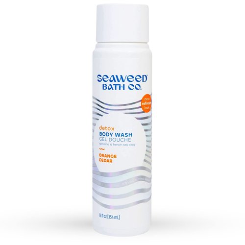 Seaweed Bath Co. Detox Body Wash, Orange Cedar Scent, 12 Ounce, Shower Gel for Men & Women, Vegan, Paraben Free, Sulfate Free, Cruelty Free