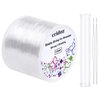 Stretchy String for Bracelets, Cridoz 0.5mm Clear Elastic String Stretch Cord Bracelet String with 2 Pcs Beading Needles for Seed Beads, Pony Beads, Bracelets and Jewelry Making