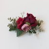 Abbie Home Flower Hair Comb - Floral Boho Comb with Rose Berry Handmade Bridal Crown Wedding Floral Headpiece (Burgundy)
