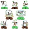 Balterever Duck Hunting Party Decorations 8PCS Lucky Duck Table Centerpieces Duck Honeycomb Centerpieces Lucky Duck Baby Shower Table Decor Mallard Duck Birthday Party Duck 1st Party Supplies
