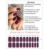Wahrshei Semi Cured Gel Nail Strips, 20pcs Purple Plum Gel Nail Stickers Work with UV, Easy to Use and Remove
