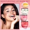 LZXLUKGIR 4PCS Honey Lip Balm Hydrating Honey Lip Mask Overnight Propolis Bee Balm Lip Balm Prevention Dry and Cracked Lip Scrub Exfoliator (Honey+Strawberry+Coconut+Watermelon)