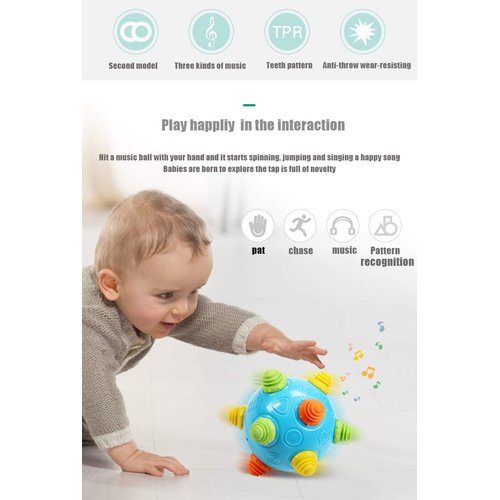 Toddlers Baby Music Shake Dancing Ball Toy, Move and Crawl Toys for Kids,Bouncing Sensory Learning Toys Ideal Gift for Baby Boys and Girls, Endless Fun for Children, Age:18+ Months