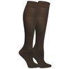 NuVein 15-20 mmHg Travel Compression Socks for Women & Men to Reduce Swelling, Knee High, Closed Toe, Brown, Small