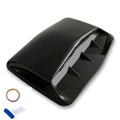 Tiousmoky Hood Scoop Car Hood Vent Universal Air Intake Grille Inlet Trim Decor Cover Turbo Bonnet Vent Cover Accessory (Black)