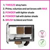 wet n wild Ultimate Eyebrow Makeup Kit, Eyebrow Powder Dark Brown, Brow Hair Removal Tweezers, Wax, Brush
