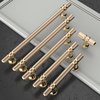 Amerdeco 10 Pack Gold Cabinet Knobs 2 Inch Length Single Hole T Bar Kitchen Cabinet Knob Knurled Cabinet Pulls for Drawer Dresser Cupboard ZH0025