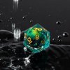 YEMEKO Beholder'S Eye DND Dice- Dragon Eye Liquid Core Sharp Edge Handmade Dice Set for Dungeons and Dragons Ttrpg, Multi-Sided RPG Polyhedral Resin Roleplaying （Green Dragon Eyes）