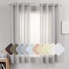 MIULEE 2 Panels Natural Linen Semi Sheer Window Curtains Elegant Solid Light Grey Drapes Grommet Top Window Voile Panels Linen Textured Panels for Bedroom Living Room (52X63 Inch)