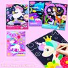 BAOXUE Scratch Art for Kids, Unicorns Black Rainbow Scratch Art Paper Set-Arts and Crafts & Supplies, DIY Activity & Party Games, Unicorn Art Gifts for Toddlers, Girls & Boys