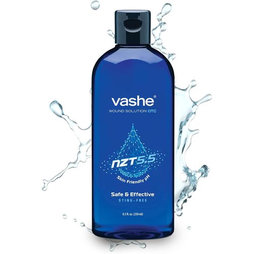 Vashe Wound Solution OTC | Pure Hypochlorous Acid-Preserved Wound Cleanser | Home Wound Care | Non-Cytotoxic and Skin-Neutral pH | 8.5 Fl Oz