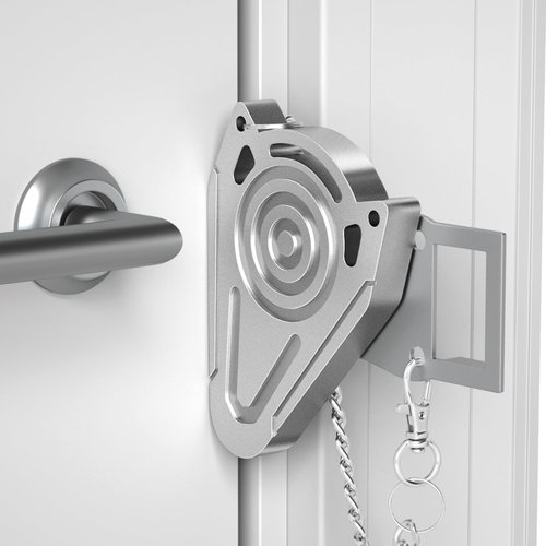 Metal Portable Door Lock for Travel Hotel Room Safety - Hotel Door Locks for Travelers Security, Extra Door Lock from Inside, Apartment Room Security Latches & Bolts Travel Essentials,Gray