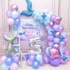 DUILE Mermaid Balloon Garland Kit Mermaid Tail Balloons Arch for Girl Mermaid Birthday Party Decorations Mermaid Balloons Baby Shower Party Supplies