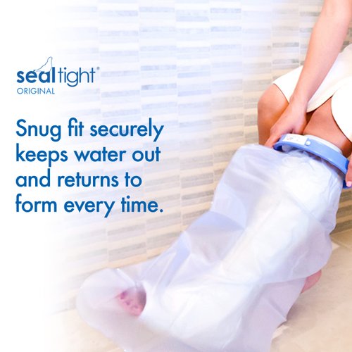 Brownmed - Seal-Tight Original Cast & Bandage Protector - Waterproof Adult Leg Cast Cover for Shower & Swimming - Foot Cover & Shower Bag for Leg Cast - Adult Short Leg