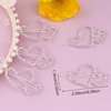 HINZIC 5pcs Rhinestones Hollow Heart Boho Hair Clips Barrette Bling Crystal Love Hair Pins Decorative Headdress Accessories for Women Girls Bride Party Prom Valentine(Silver)