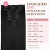 GOO GOO Clip in Hair Extensions Real Human Hair, 16inch 150g 9Pcs, 1B Natural black, Remy Human Hair Extensions Clip ins for Women, Natural Human Hair