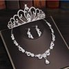 Sither Bridal Rhinestone Crown Necklace Earrings Set for Wedding Crystal Tiara Headband Hair Accessories Jewelry Set for Wedding Pageant Prom Princess Queen Theme Party for Gift