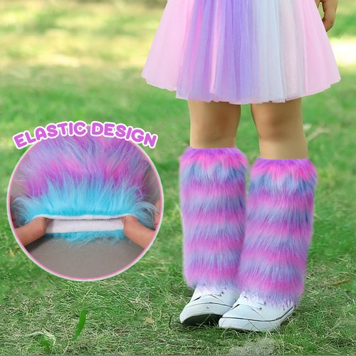 Tacobear Unicorn Costume for Girls with Fluffy Gloves, Furry Leg Warmers, Tutu Skirt, Horn Headband, Halloween Birthday Gift Toy Dress Up Clothes Outfit Unicorn Dresses for Little Girls 4 5 6 7 8