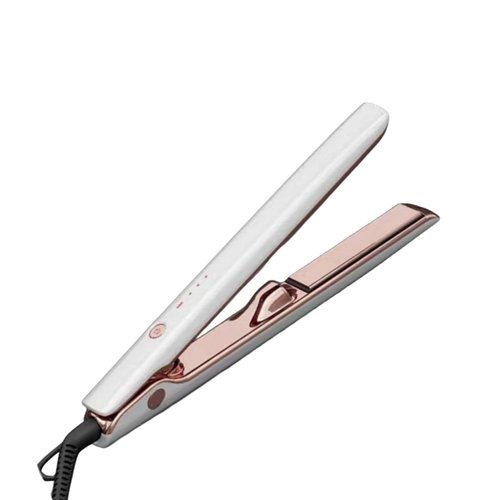Hair Trends 1 Inch Flat Iron Hair Straightener,Travel Dual Voltage Fast Heat Up Straightener for Curly Hair, 60 Minutes Auto Shut Off European Hair Straightener White Pink Color