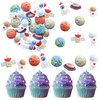 Ephlyn 24Pcs Outer Space Cupcake Toppers Planet Rocket Spaceship Trip to the Moon Star Cupcake Picks Solar System Galaxy Universe Planets Birthday Cupcake Decorations Party Supplies