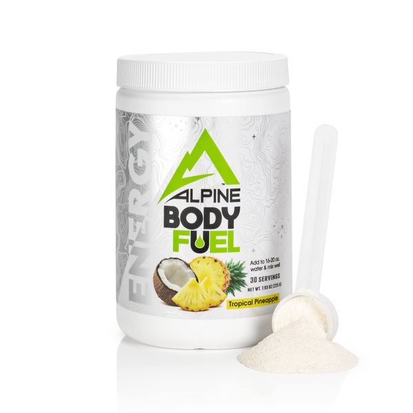 Alpine Innovations Body Fuel Focus + Energy - Great Tasting Supplement Made to Enhance Focus and Provide Energy Without The jitters. (30 Scoop Tub, Tropical Pineapple)