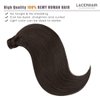 Lacer Human Hair Ponytail Extension Wrap Around with Magic Paste Dark Brown Ponytail Hair Extensions Real Human Hair Clip on Ponytails for Black Women 18 Inch 80g