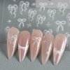 Bow Nail Art Stickers 5D Embossed Bow Nail Decals 3PCS Pink White Bowknot Cute Ribbon Bow Tie Design Nail Adhesive Sliders Kawaii Manicure Accessories for Women Girls DIY Nail Art Decorations Supplies