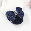 Merdia Bowknot Hair Bows for Women | Hair Nets for Buns | Created Crystal With Lace Hair Ribbon | Hair Clips Barrettes | Snoods for Women Hair | Bun Clips for Hair | Lace Bow Hair Bun Cover | Blue