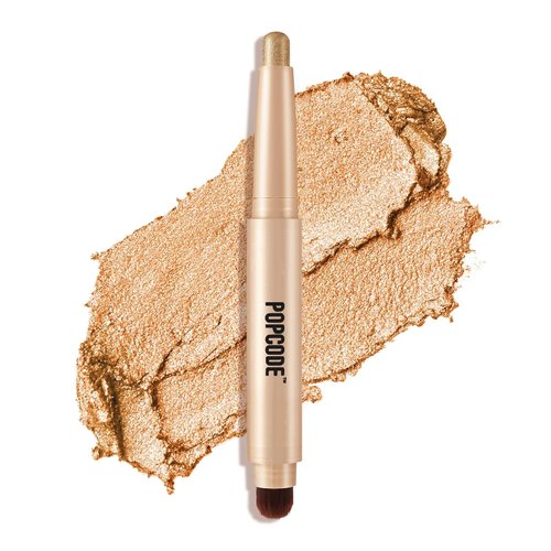 popcode Cream to Powder Waterproof Eyeshadow Stick, Longwear, Easy-to-Apply, Smudge-Proof Shimmer Eyeshadow Pencil (001 Champagne Shimmer)