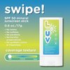 L-UV Swipe! SPF 50 Mineral Sunscreen Stick, Broad-Spectrum Protection Against UVA & UVB Rays, Perfect For Everyday Activities & Outdoor Adventures, Clear and Lightweight Sun Protection