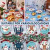 Justforjoyful 48Pcs Christmas Party Plates Winter Party Decoration 9Inch Disposable Snowman Tableware Xmas Reindeer Dinnerware Set for Merry Christmas Holiday Santa Claus Table Party Supplies