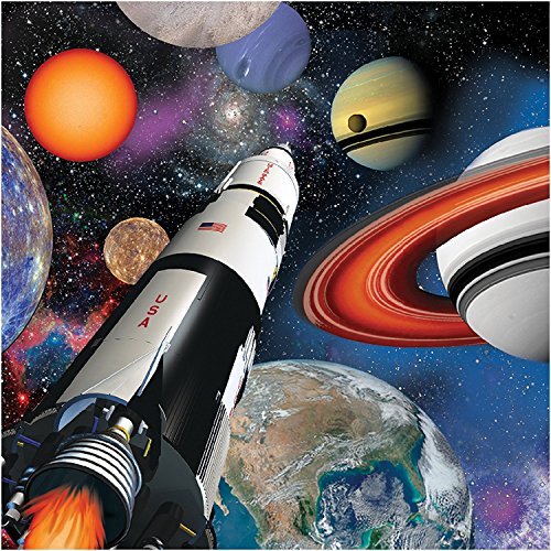 Creative Converting Table Needs, 3 Ply Beverage Napkins Space Blast, Party Supplies, Multicolor, One Size, 16ct