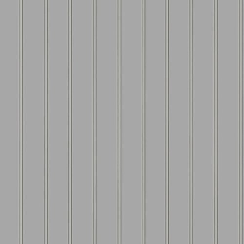 Tempaper Grey Beadboard Removable Peel and Stick Wallpaper, 20.5 in X 16.5 ft, Made in The USA, Winter Grey