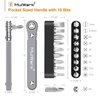 MULWARK 11pc Right Angle Screwdriver 1/4 Mini Ratchet Wrench Close Quarters Pocket Screwdriver Set with High Torque & Low Profile- EDC Tool with 90 Degree Mini Offset Reversible Drive Handle