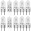 10 Pack-G8 50W 120V Halogen Light Bulbs JCD Type 110v 130v 50 Watt T4 G8 Under Cabinet Puck Lamp 120 Volt Undercabinet Microwave Oven Stove Top Kitchen Appliance Replacement Lighting Bi Pin Clear Lens