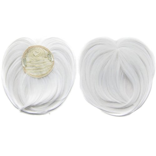 Faringoto White Hair Extensions for Women Thinning Hair Extensions Wig Hairpiece Upgrade Thick Top Hair Pieces