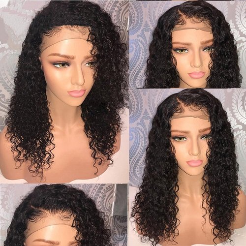 LIAZAHAIR Short Deep Curly Human Hair Lace Front Wigs with Baby Hair Pre Plucked Natural Hairline Brazilian Hair Bob Wigs for Women (10 Inch, Lace Front Wig)