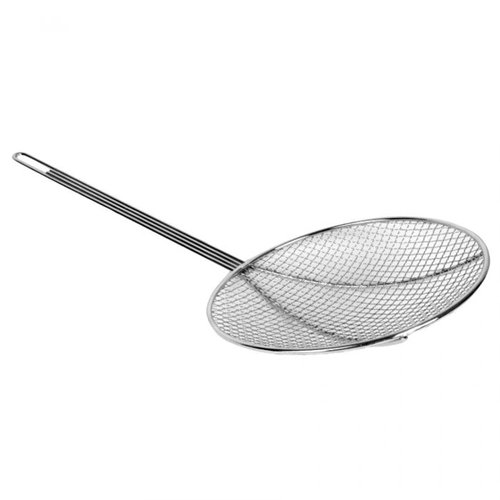 TrueCraftware 8-Inch Round Wire Skimmer 13" Handle Length Nickel Plated- Kitchen Utensil Food Strainer Skimmer Spoon for Cooking Sieve Sifters Rice Quinoa Pasta Fruits Vegetables etc.
