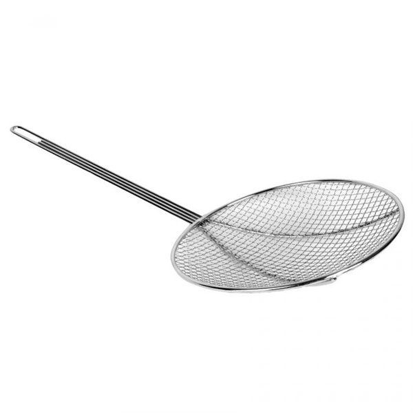 TrueCraftware 8-Inch Round Wire Skimmer 13" Handle Length Nickel Plated- Kitchen Utensil Food Strainer Skimmer Spoon for Cooking Sieve Sifters Rice Quinoa Pasta Fruits Vegetables etc.